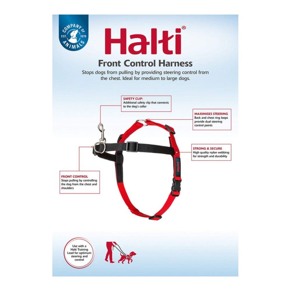 Harnais pour Chien Company of Animals Halti Noir/Rouge Taille M (58-86 cm)