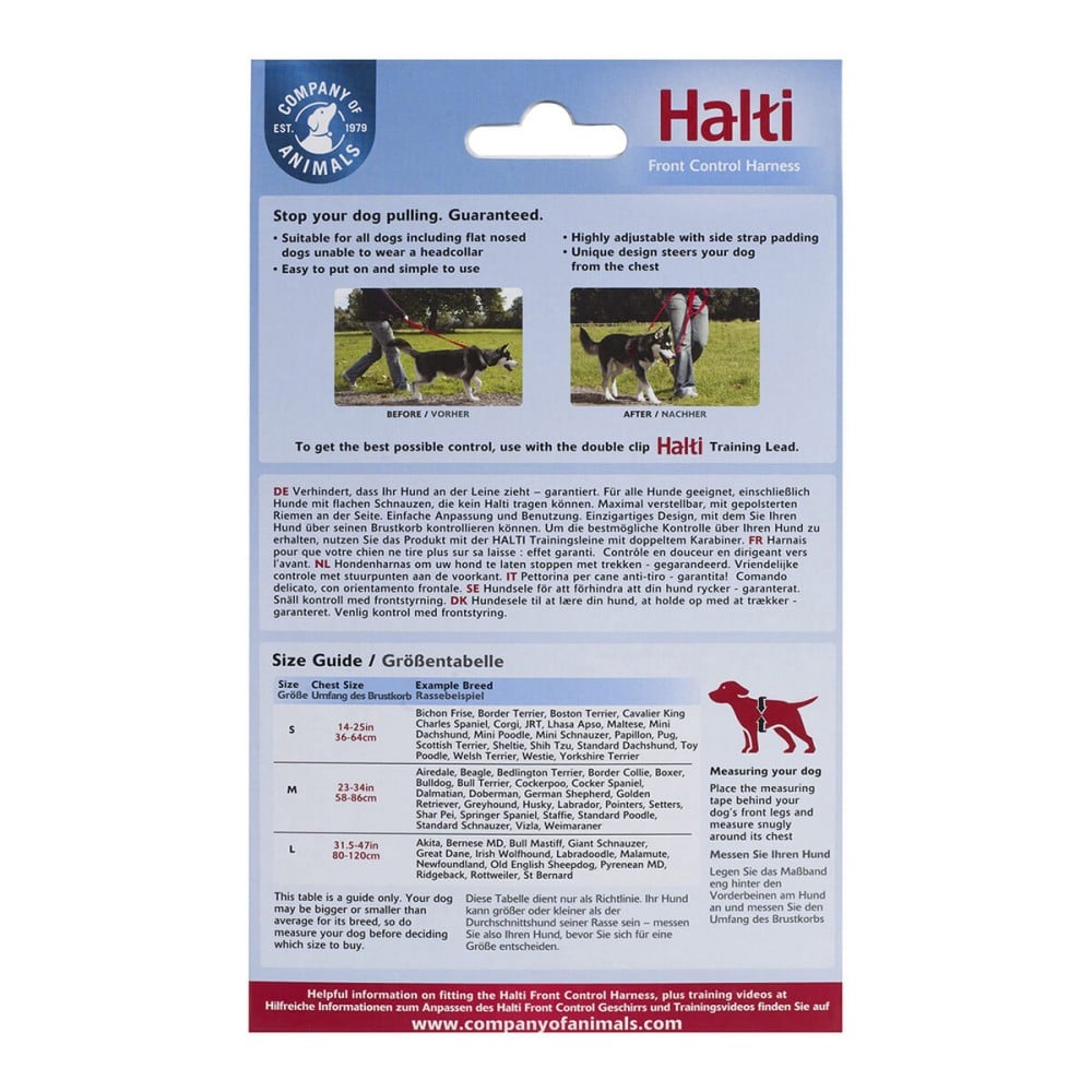 Harnais pour Chien Company of Animals Halti Noir/Rouge Taille M (58-86 cm)