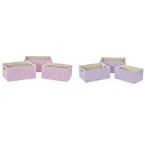 Set de basket DKD Home Decor 40,5 x 27,5 x 18 cm Polyester (2 Unités)