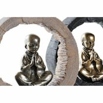 Decorative Figure DKD Home Decor Black Golden Monk Oriental 20,8 x 6,5 x 18,5 cm (2 Units)