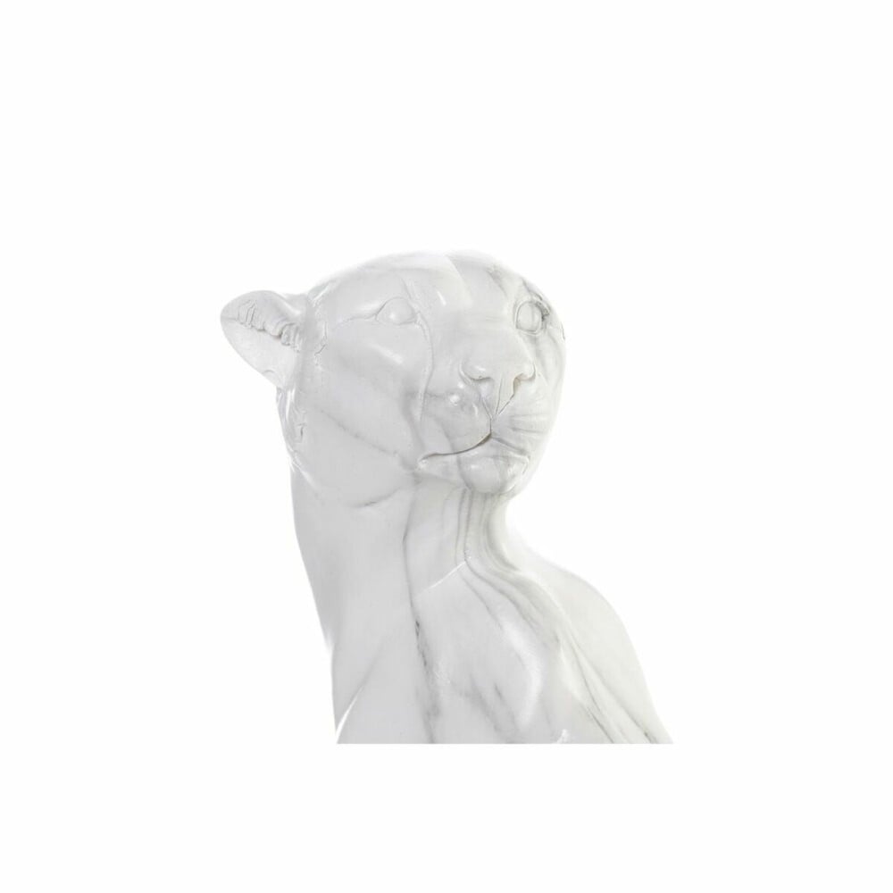 Figurine Décorative DKD Home Decor Gris Blanc Léopard Résine Marbre (25 x 18 x 41 cm)