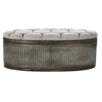 Bench DKD Home Decor Beige Metal Polyester Dark brown (121 x 44 x 47,5 cm)