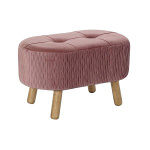 Banquette DKD Home Decor   Naturel Rose Bois Velours (60 x 35 x 36 cm)