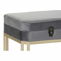 Banquette DKD Home Decor   Gris Doré Métal Velours (80 x 40 x 47 cm)