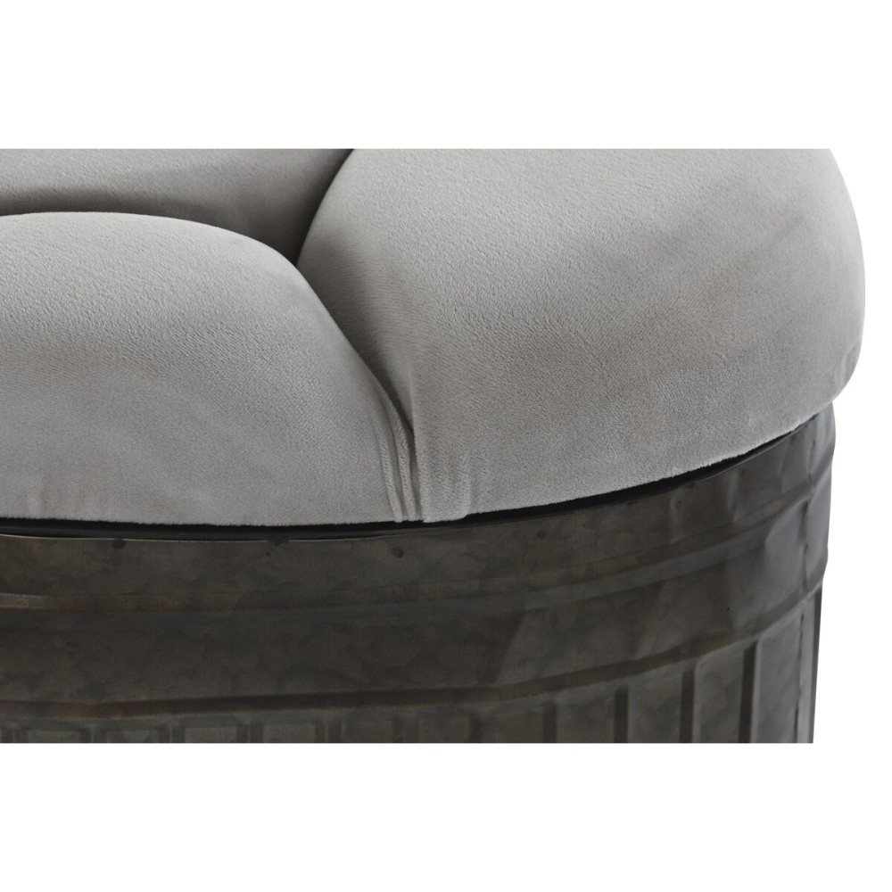 Bench DKD Home Decor Beige Metal Polyester Dark brown (121 x 44 x 47,5 cm)