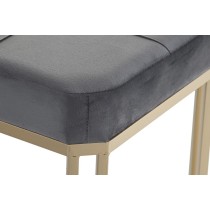 Bench DKD Home Decor   Grey Metal Velvet (120 x 40 x 47 cm)