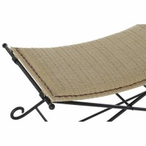 Bench DKD Home Decor   Black Metal Light brown Rattan (94 x 49 x 44 cm)