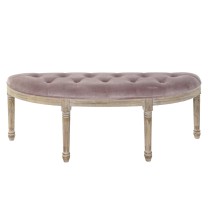 Banquette DKD Home Decor   Naturel Rose Polyester Velours Bois d'hévéa (125 x 43 x 48 cm)