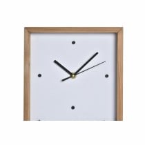 Horloge Murale DKD Home Decor Blanc Marron Bois Aluminium Maisons Urbaine 20 x 4 x 30 cm