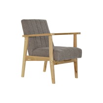 Armchair DKD Home Decor Natural Beige Polyester Pinewood (63 x 68 x 81 cm)