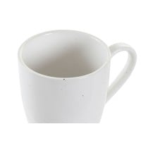 Ensemble de 4 mugs DKD Home Decor Blanc Naturel Bois d'hévéa Grès 300 ml 19 x 13 x 31 cm