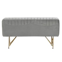 Bench DKD Home Decor   90 x 31 x 47 cm Grey Golden Metal