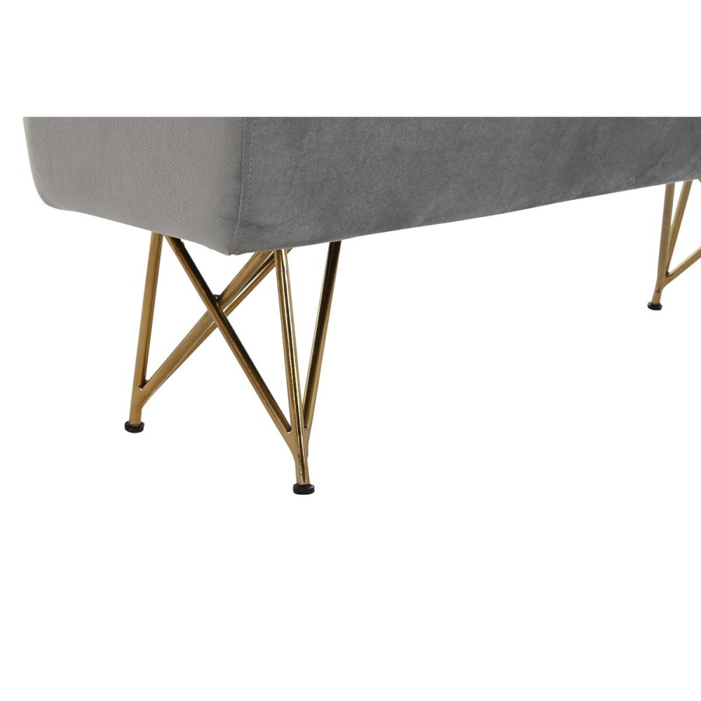 Bench DKD Home Decor   90 x 31 x 47 cm Grey Golden Metal