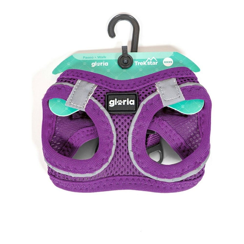 Harnais pour Chien Gloria Air Mesh Trek Star Réglable Violet Taille XXXS (18-20 cm)