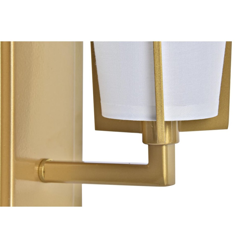 Wall Lamp DKD Home Decor 25W Golden Metal Polyester White 220 V (12 x 14 x 25 cm)