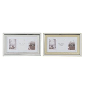 Cadre photo DKD Home Decor Verre polystyrène Doré Argenté Traditionnel 47 x 2 x 29 cm (2 Unités)