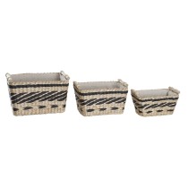 Korb-Set DKD Home Decor Polyester Kolonial Faser (38 x 26 x 24 cm)