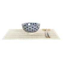 Set de sushi DKD Home Decor 14,5 x 14,5 x 31 cm Bleu Grès Oriental (16 Pièces)