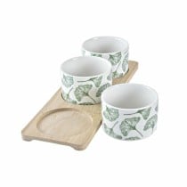 Ensemble à apértif DKD Home Decor Bambou Grès Volets 3 Pièces 4 Pièces 28 x 9,7 x 1,5 cm