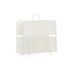 Porte-revues DKD Home Decor Blanc Naturel Métal osier Boho 36,5 x 15 x 41 cm