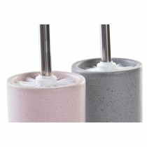 Brosse de salle de wc DKD Home Decor Gris Rose Argenté Rose clair Métal Aluminium Dolomite Urbaine 9,8 x 9,8 x 39 cm (2 Unités)