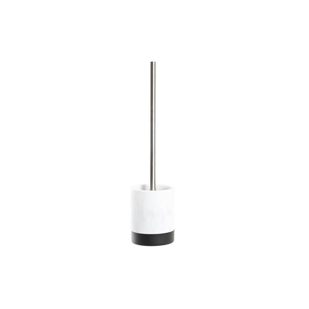 Toilet Brush DKD Home Decor White Black Resin Stainless steel Marble Modern 10 x 10 x 37,4 cm