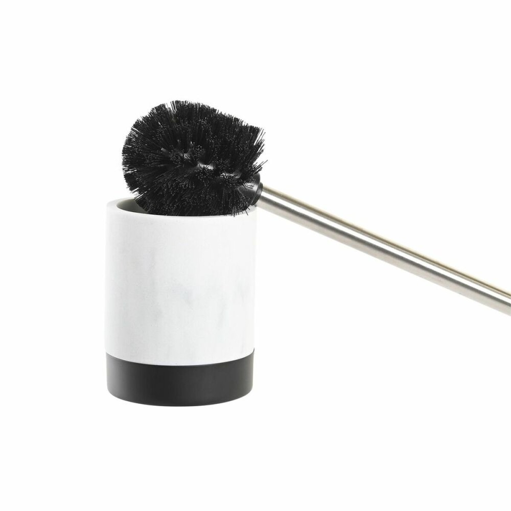 Toilet Brush DKD Home Decor White Black Resin Stainless steel Marble Modern 10 x 10 x 37,4 cm