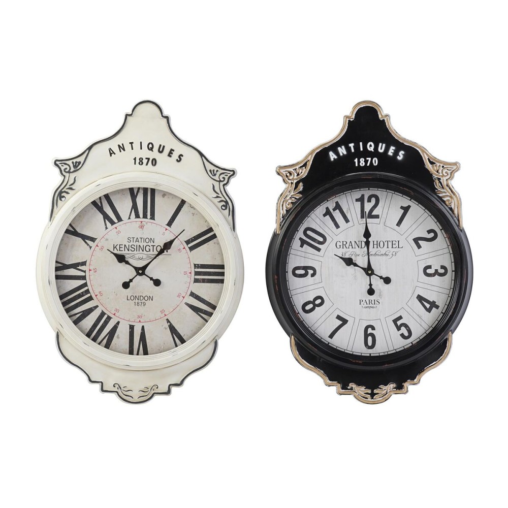 Wall Clock DKD Home Decor White Black Crystal Iron 61 x 6 x 89 cm (2 Units)