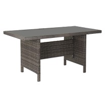 Gartenbank DKD Home Decor Kristall Grau Polyester Synthetischer Rattan Stahl Dunkelbraun (175 x 73 x 81 cm)