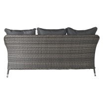 Gartenbank DKD Home Decor Kristall Grau Polyester Synthetischer Rattan Stahl Dunkelbraun (175 x 73 x 81 cm)