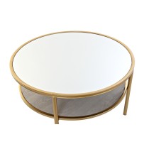 Table Basse DKD Home Decor Glamour Doré Métal Miroir 87 x 87 x 48 cm