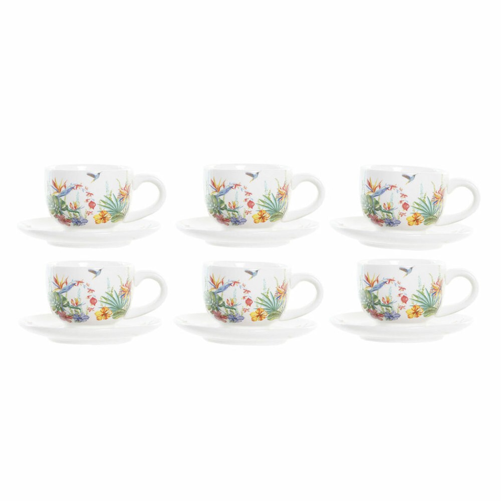 Satz von Kaffeetassen DKD Home Decor Bunt Dolomite 180 ml