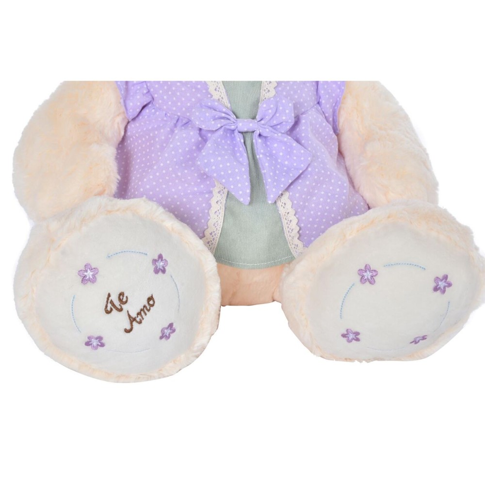 Teddy Bear DKD Home Decor Dress 42 x 20 x 50 cm Beige Pink Lilac Children's Bear (2 Units)