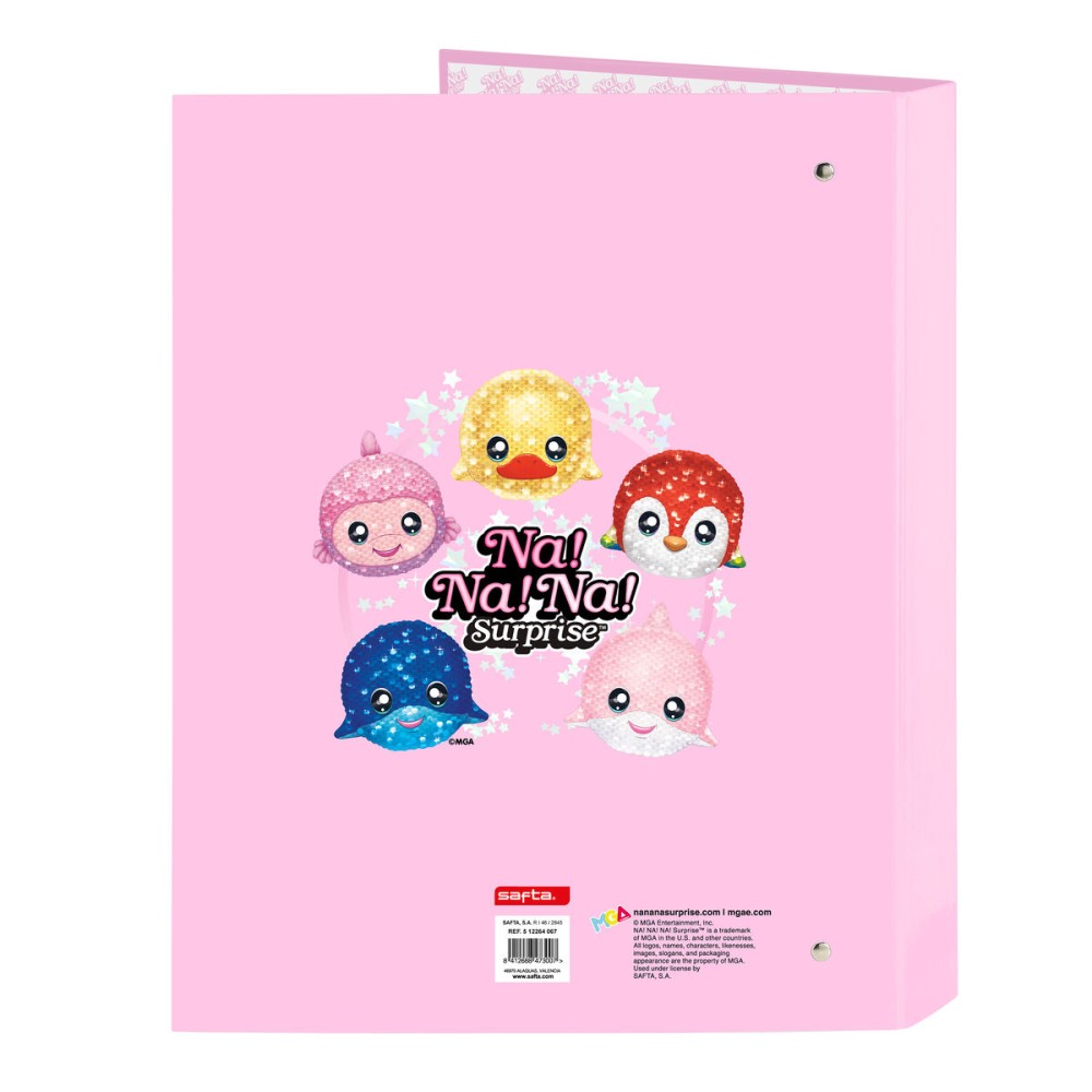 Ring binder Na!Na!Na! Surprise Sparkles Pink A4 26.5 x 33 x 4 cm