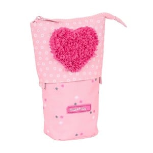 Pencil Holder Case Safta Love Yourself Pink (32 Pieces)