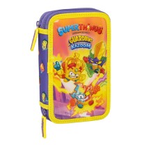 Plumier double SuperThings Guardians of Kazoom Jaune Violet (28 Pièces)