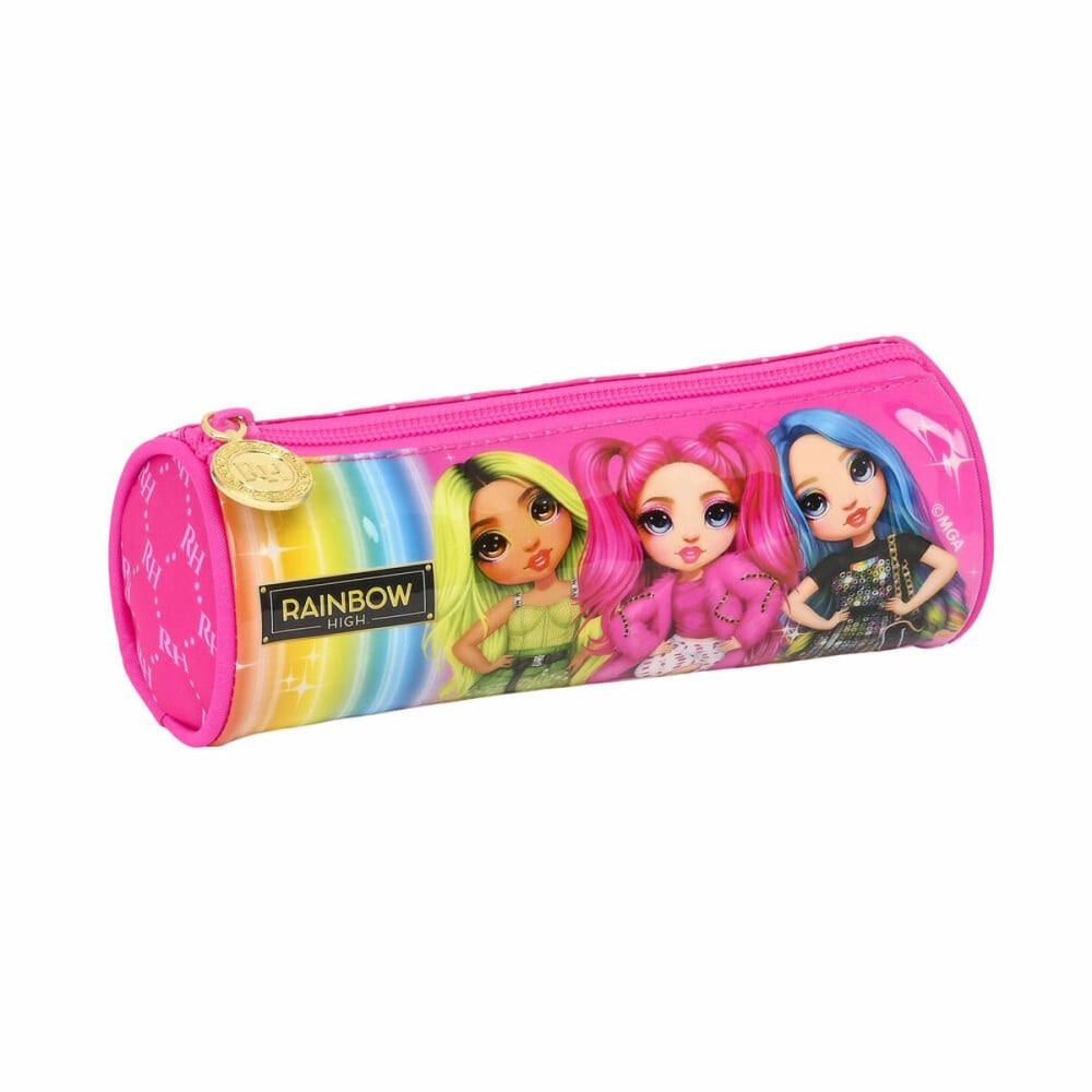 Trousse d'écolier cylindrique Rainbow High Fuchsia (20 x 7 x 7 cm)