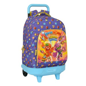 School Rucksack with Wheels SuperThings Guardians of Kazoom Purple Yellow (33 x 45 x 22 cm)