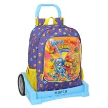 Cartable à roulettes SuperThings Guardians of Kazoom Violet Jaune (32 x 42 x 14 cm)