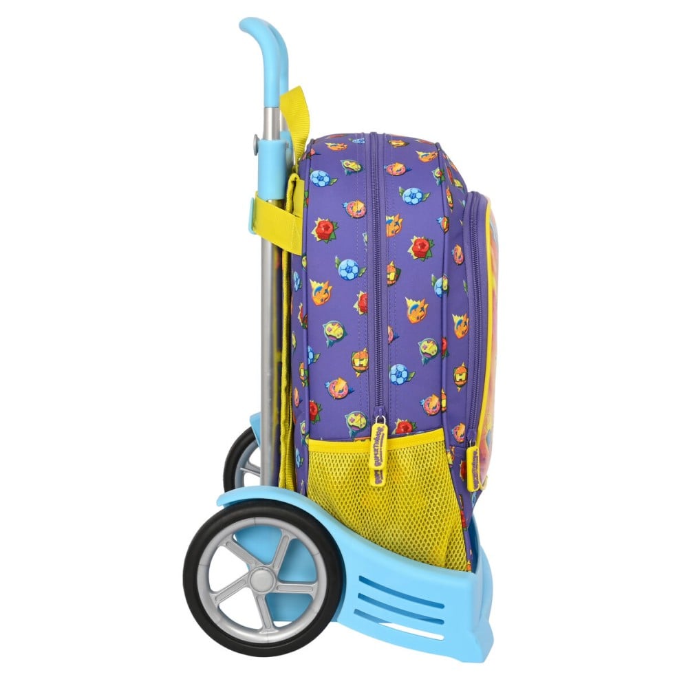 School Rucksack with Wheels SuperThings Guardians of Kazoom Purple Yellow (32 x 42 x 14 cm)