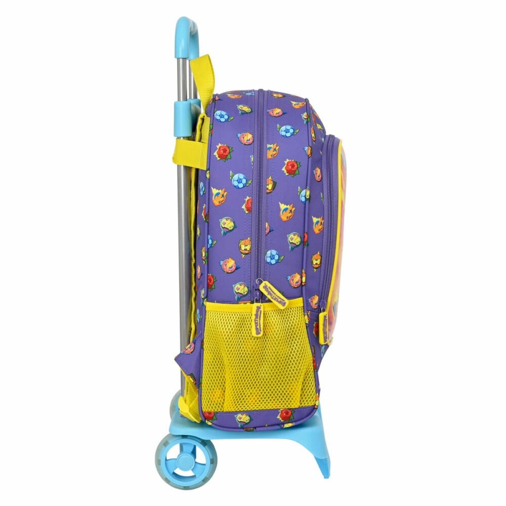 Cartable à roulettes SuperThings Guardians of Kazoom Violet Jaune (32 x 42 x 14 cm)