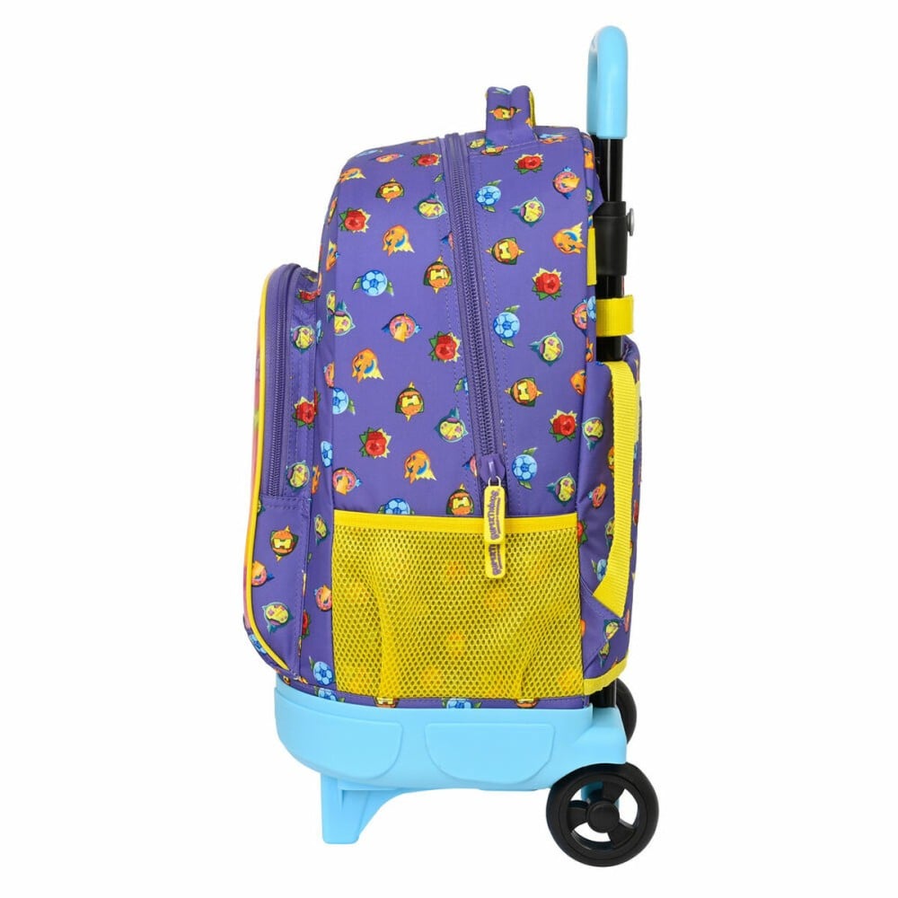 School Rucksack with Wheels SuperThings Guardians of Kazoom Purple Yellow (33 x 45 x 22 cm)