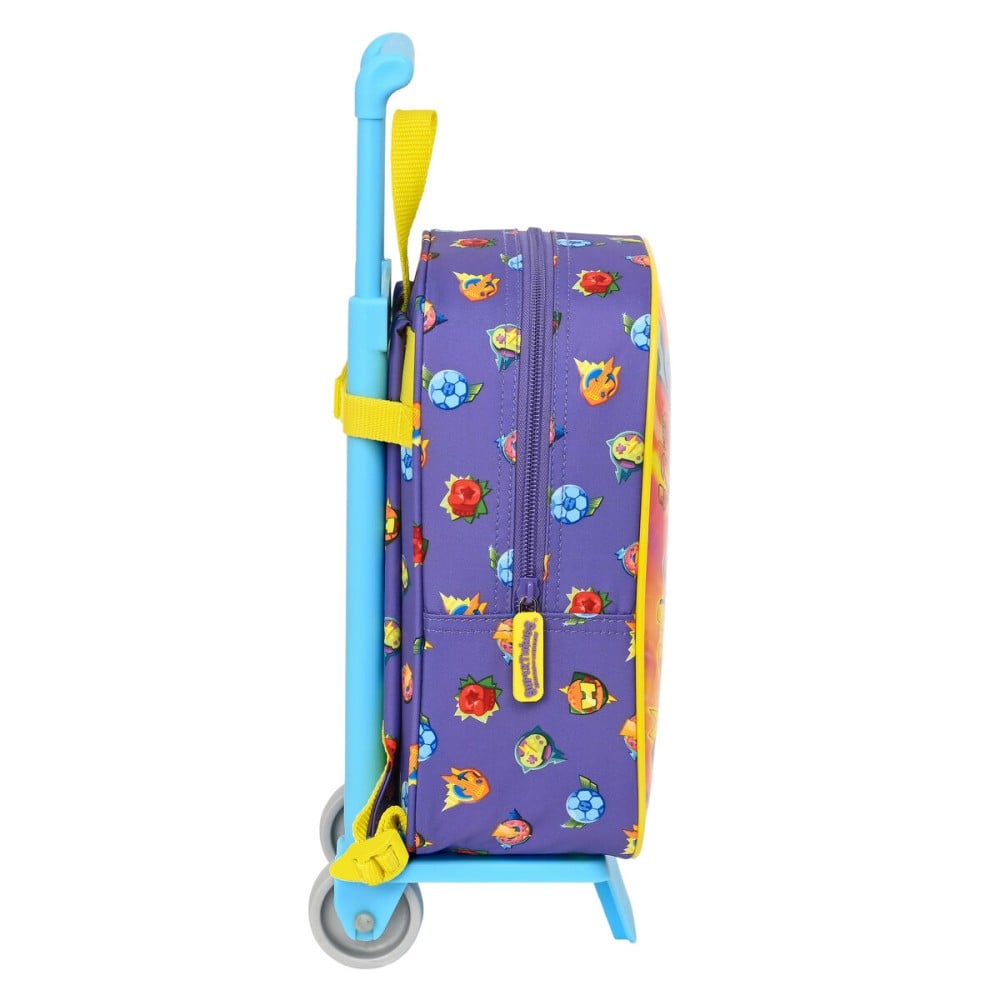 School Rucksack with Wheels SuperThings Guardians of Kazoom Purple Yellow (22 x 28 x 10 cm)