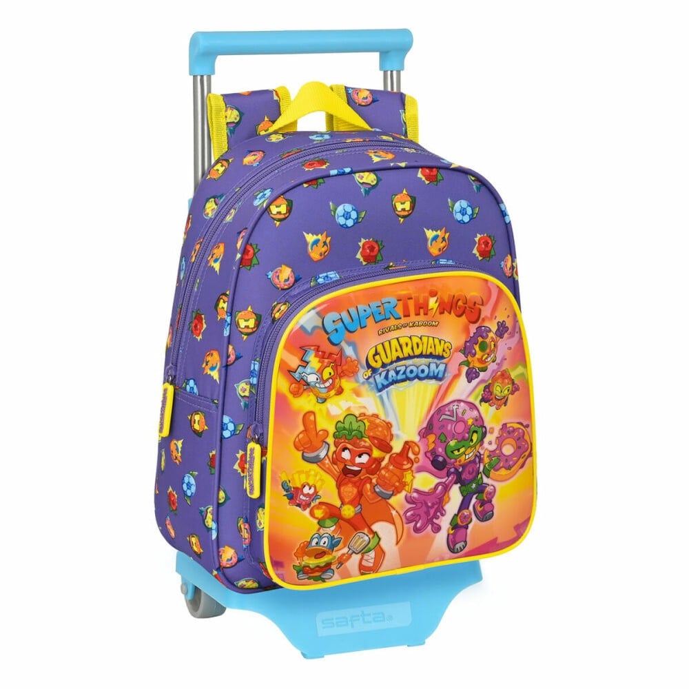 Schulrucksack mit Rädern SuperThings Guardians of Kazoom Lila Gelb (27 x 33 x 10 cm)