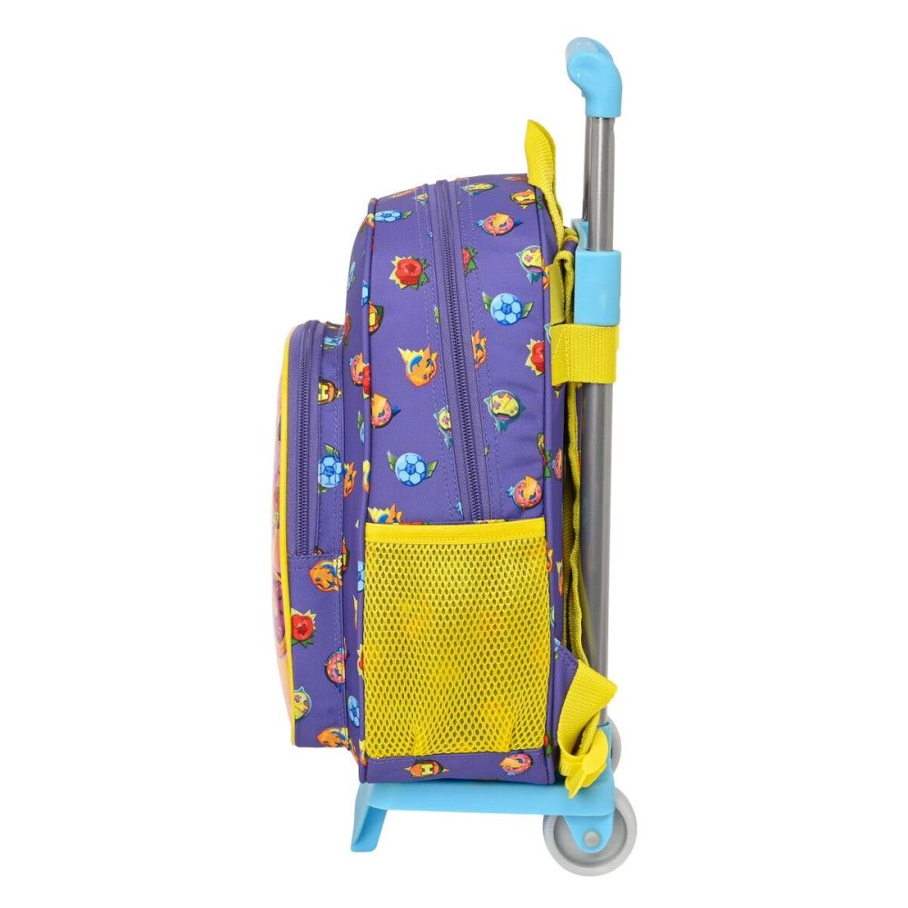 School Rucksack with Wheels SuperThings Guardians of Kazoom Purple Yellow (27 x 33 x 10 cm)