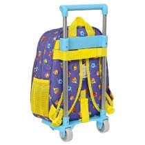 School Rucksack with Wheels SuperThings Guardians of Kazoom Purple Yellow (27 x 33 x 10 cm)