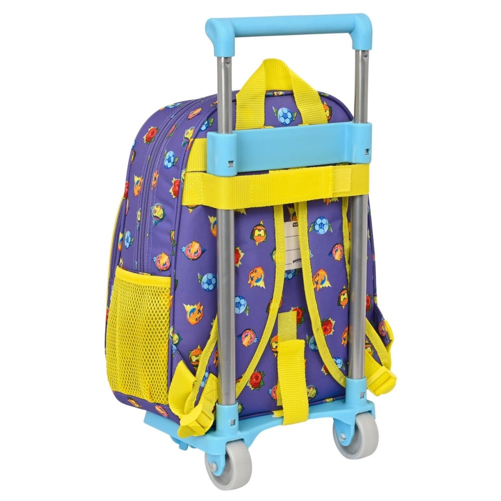 Cartable à roulettes SuperThings Guardians of Kazoom Violet Jaune (27 x 33 x 10 cm)