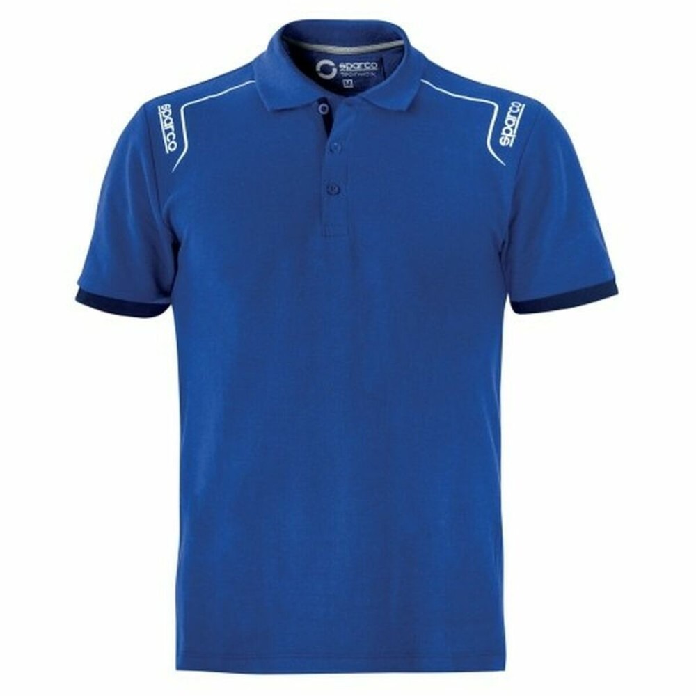 Polo à manches courtes Sparco STRETCH Bleu (Taille M)