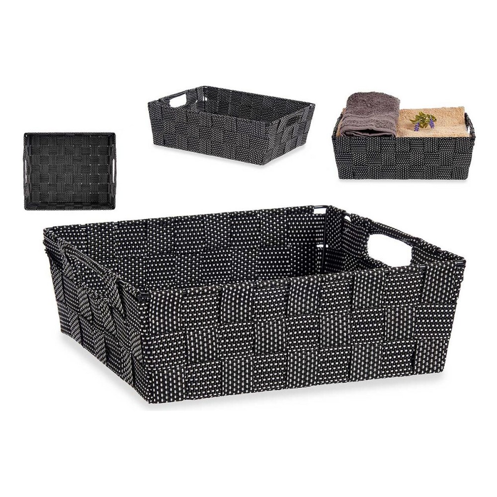 Panier Kipit Noir Tissu 23 x 8 x 27 cm