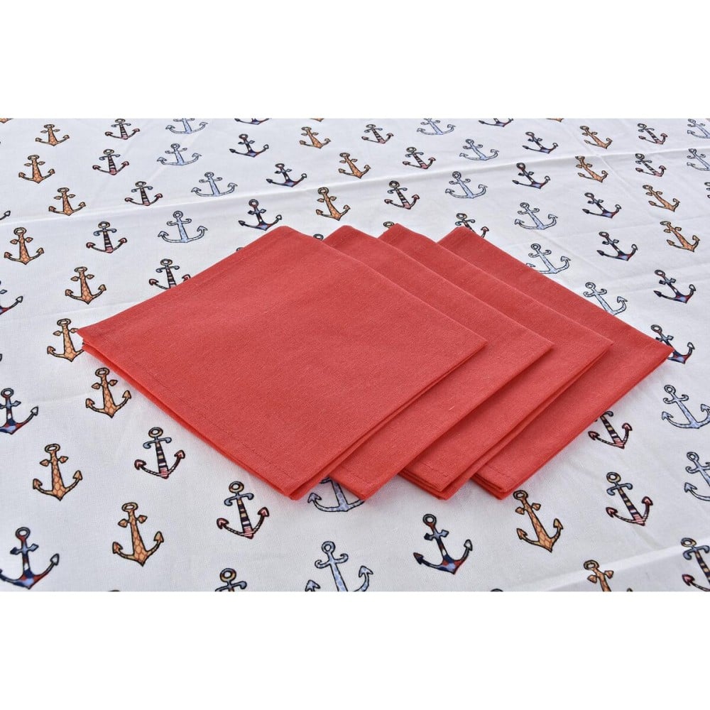 Table linen set DKD Home Decor Blue White Red 150 x 150 x 0,5 cm (2 Units)